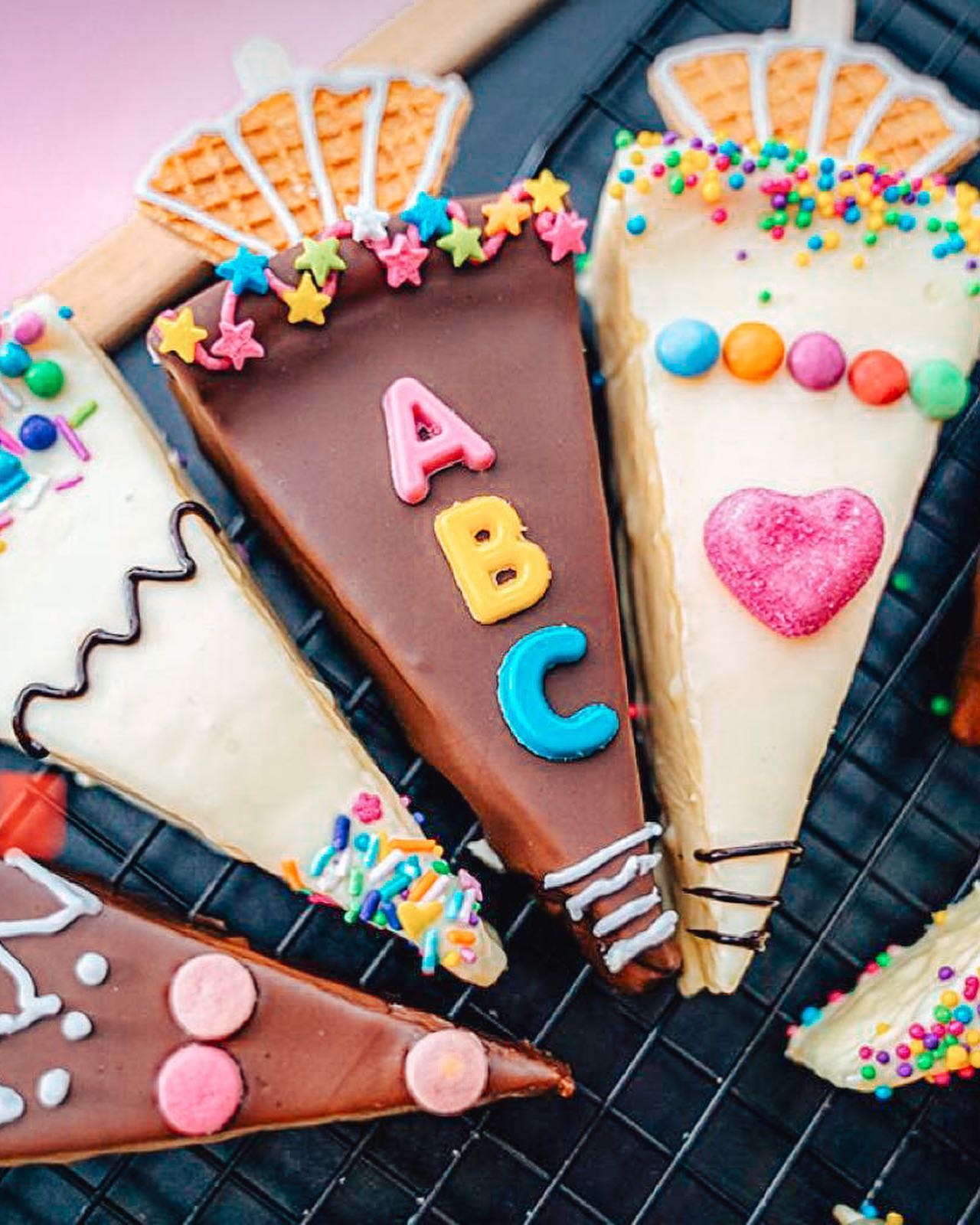 ABC-Eis-Schnitten in Großaufnahme
